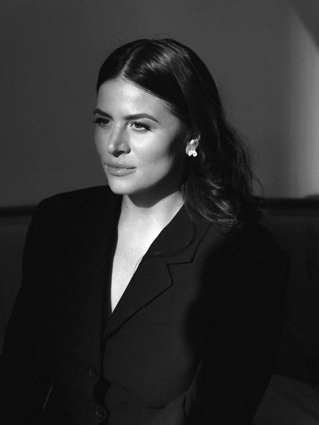 Steph Koehne, founder of SERCE, in a black and white editorial portrait